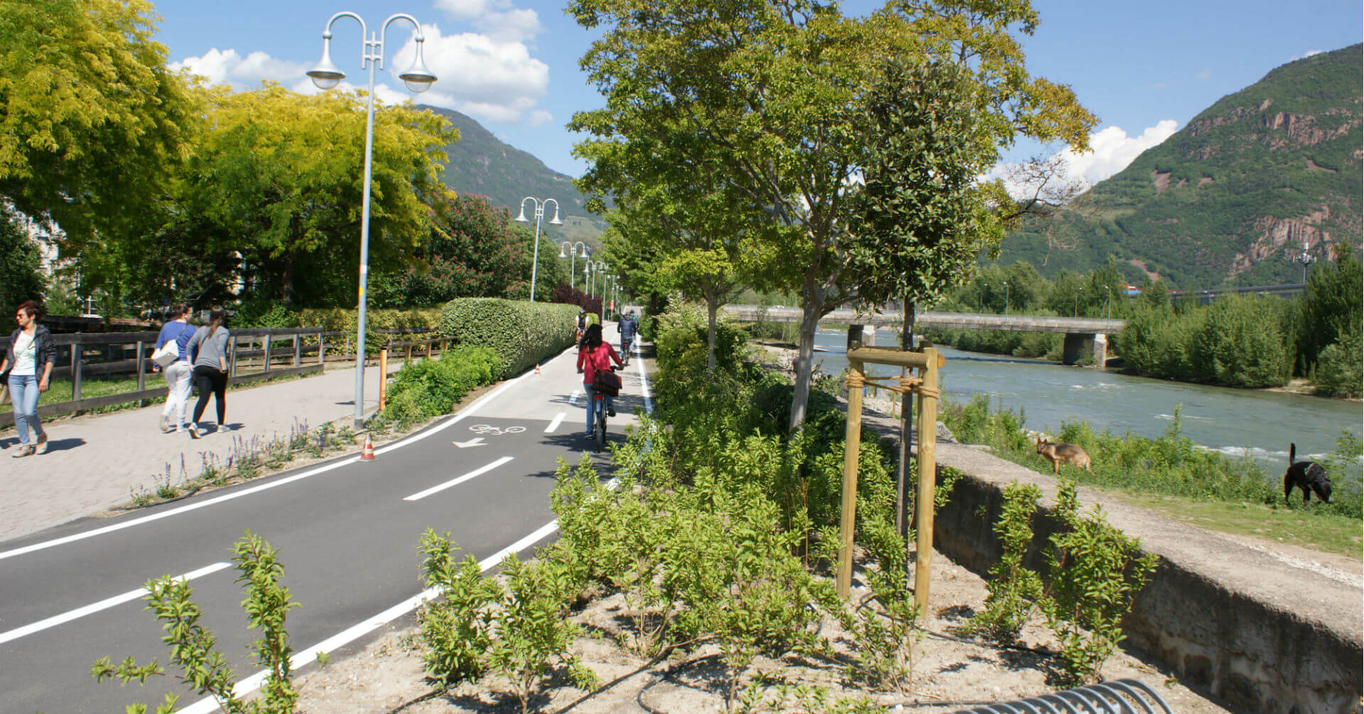 Radbrücke auf dem Weg nach Bozen