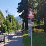 Beginn des Radwegs ins Passeiertal bei Meran